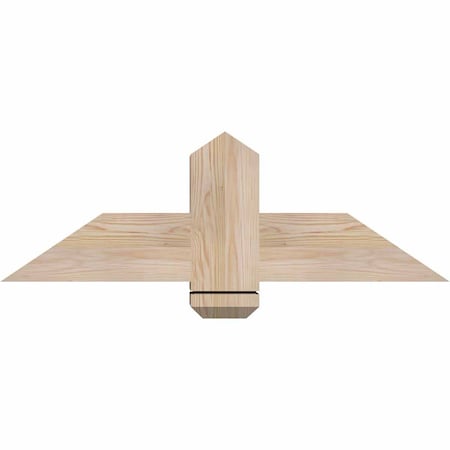 Ekena Millwork Eugene Smooth Timber Gable Bracket, Douglas Fir, 36"W x 12"H x 5 1/2"D x 5 1/2"F, 8/12 Pitch GBW036X12X0606EUG00SDF